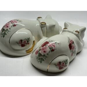 Vintage Set of 2 Formalities by Baum Bros. Figurines porcelain Sleeping Cats